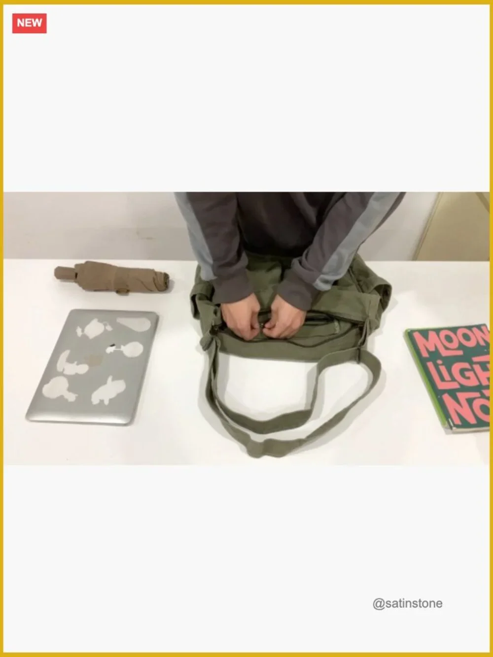 Canvas Messenger Bag Crossbody Tote with Multiple Pockets for Work School Travel
